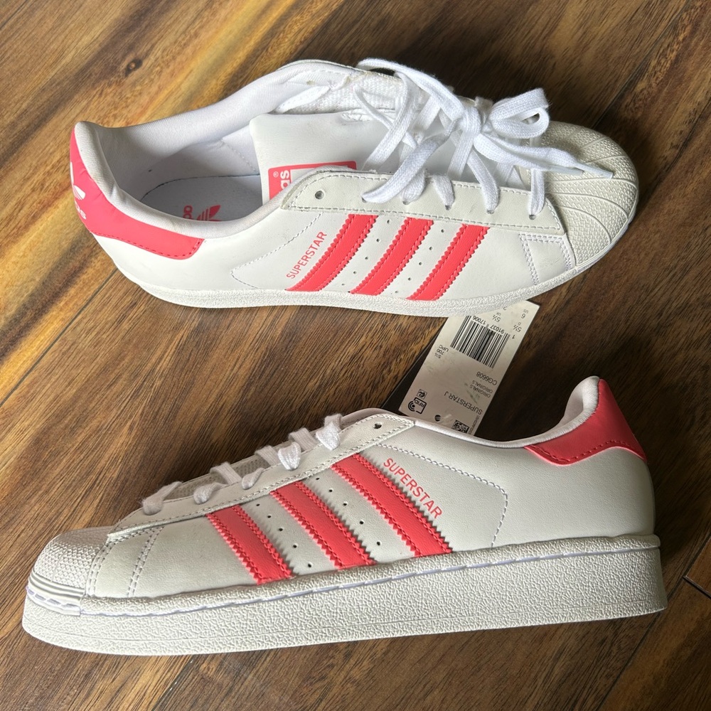 Women’s adidas “Superstar” Sneaker. Says size 6, but fits like a 7.